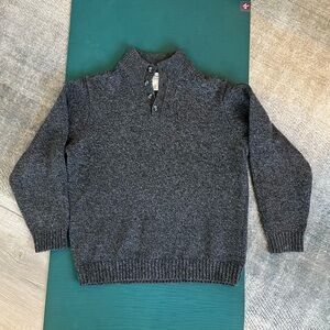L.L. Bean Men’s 100% Gray Lambs Wool Sweater Pullover Henley Size XL Classic
